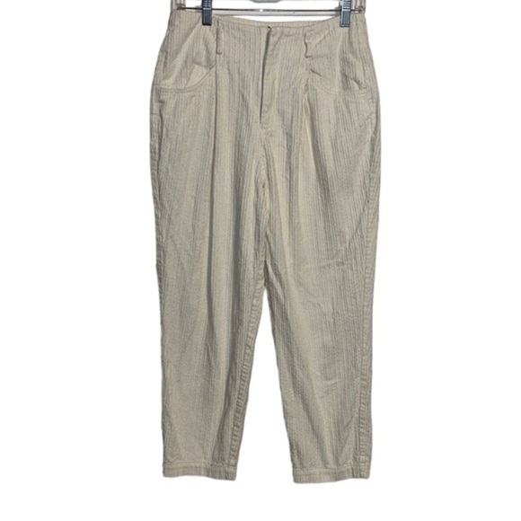 Blu Pepper Ankle Crop Corduroy Pants Women’s Size Medium Straight Leg Cream - Picture 2 of 9